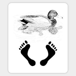 Hand drawn Duck (Mallard) with Feets - Duck Feet joke Sticker